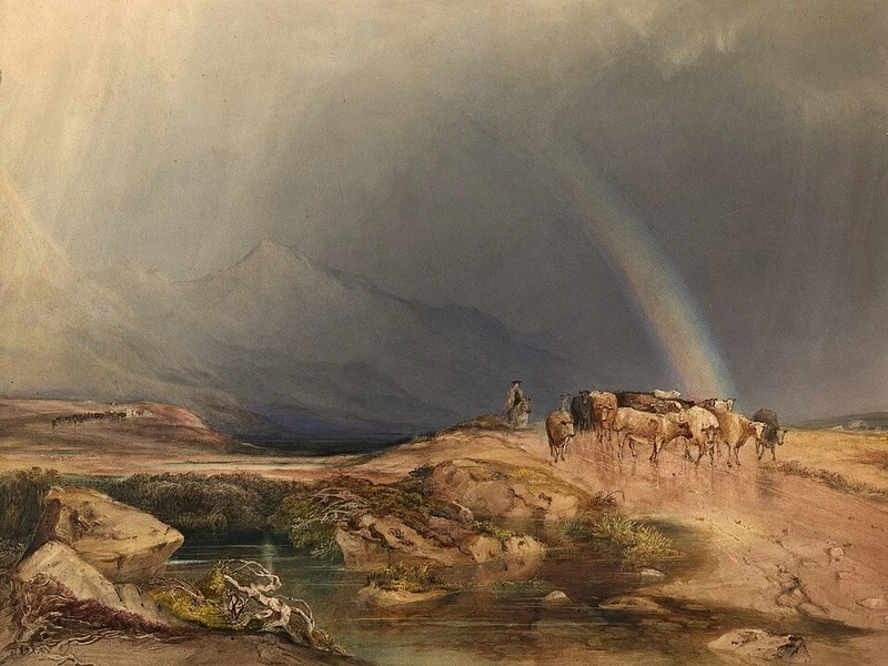 1787-Copley Fielding - Un acquazzone nelle Highlands scozzesi